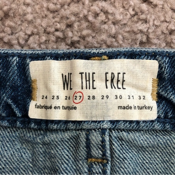 Free People We The Free A Line Distressed Denim Mini Skirt - Picture 10 of 12